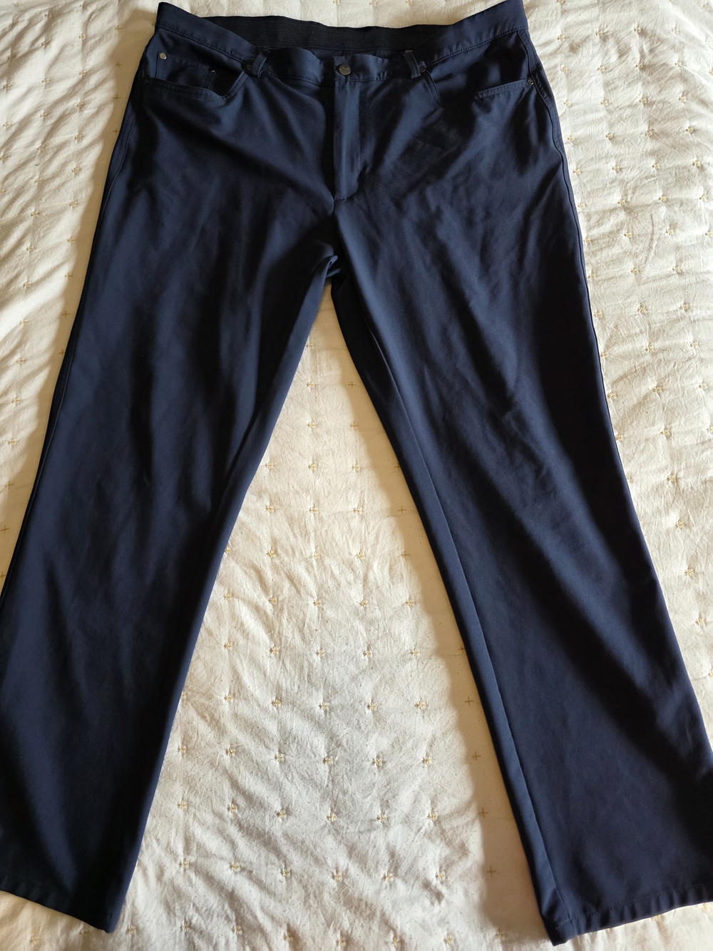 Attack Life by Greg Norman Black Pants with Shark-Embossed Button